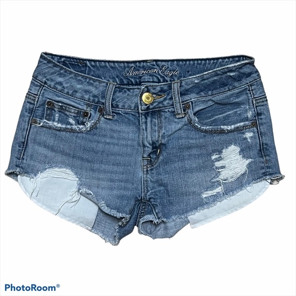 American Eagle Distressted Shortie Shorts - Picture 1 of 4